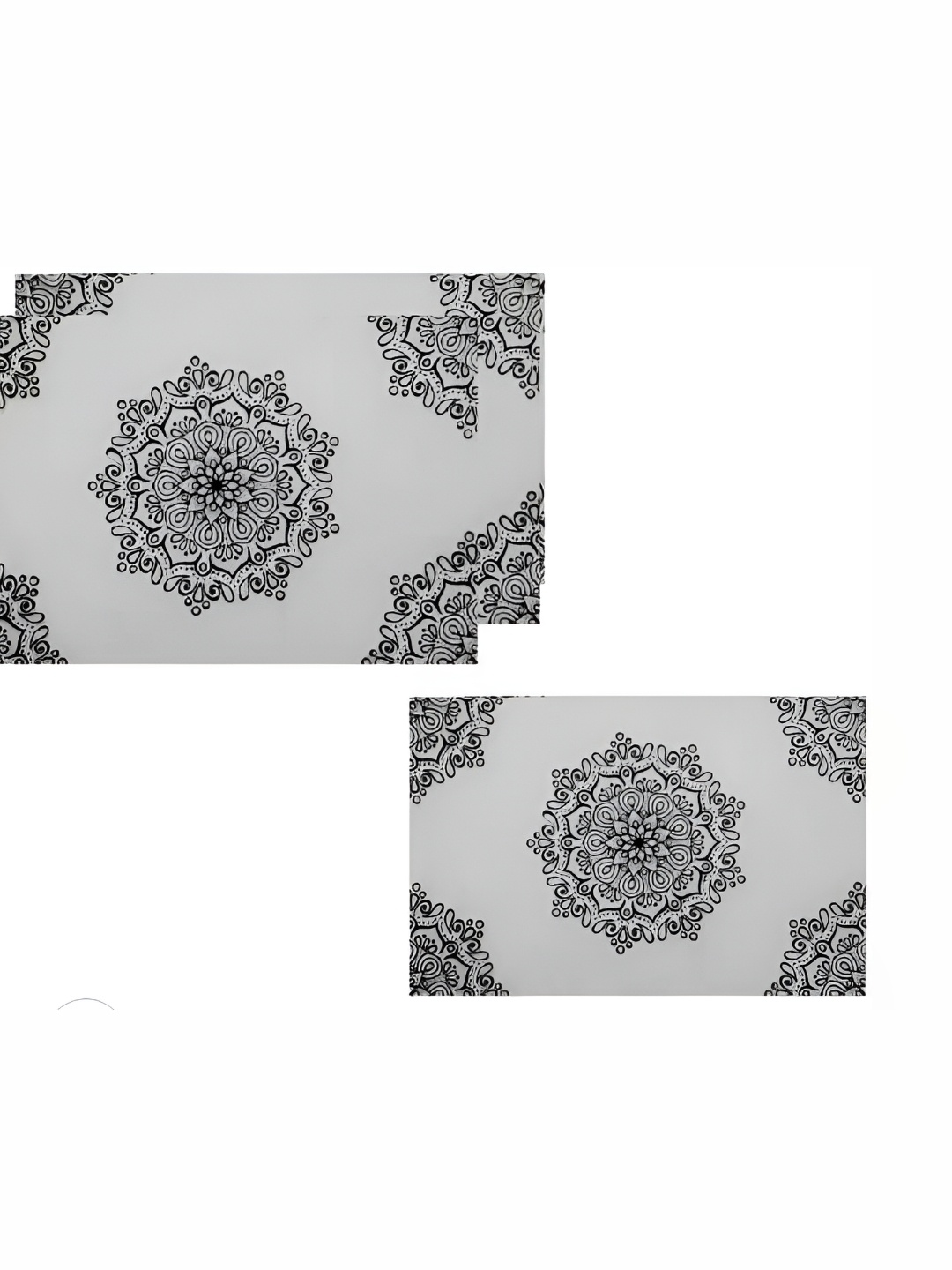 

REVEXO White & Black 6 Pieces Printed Rectangular Table Placemats