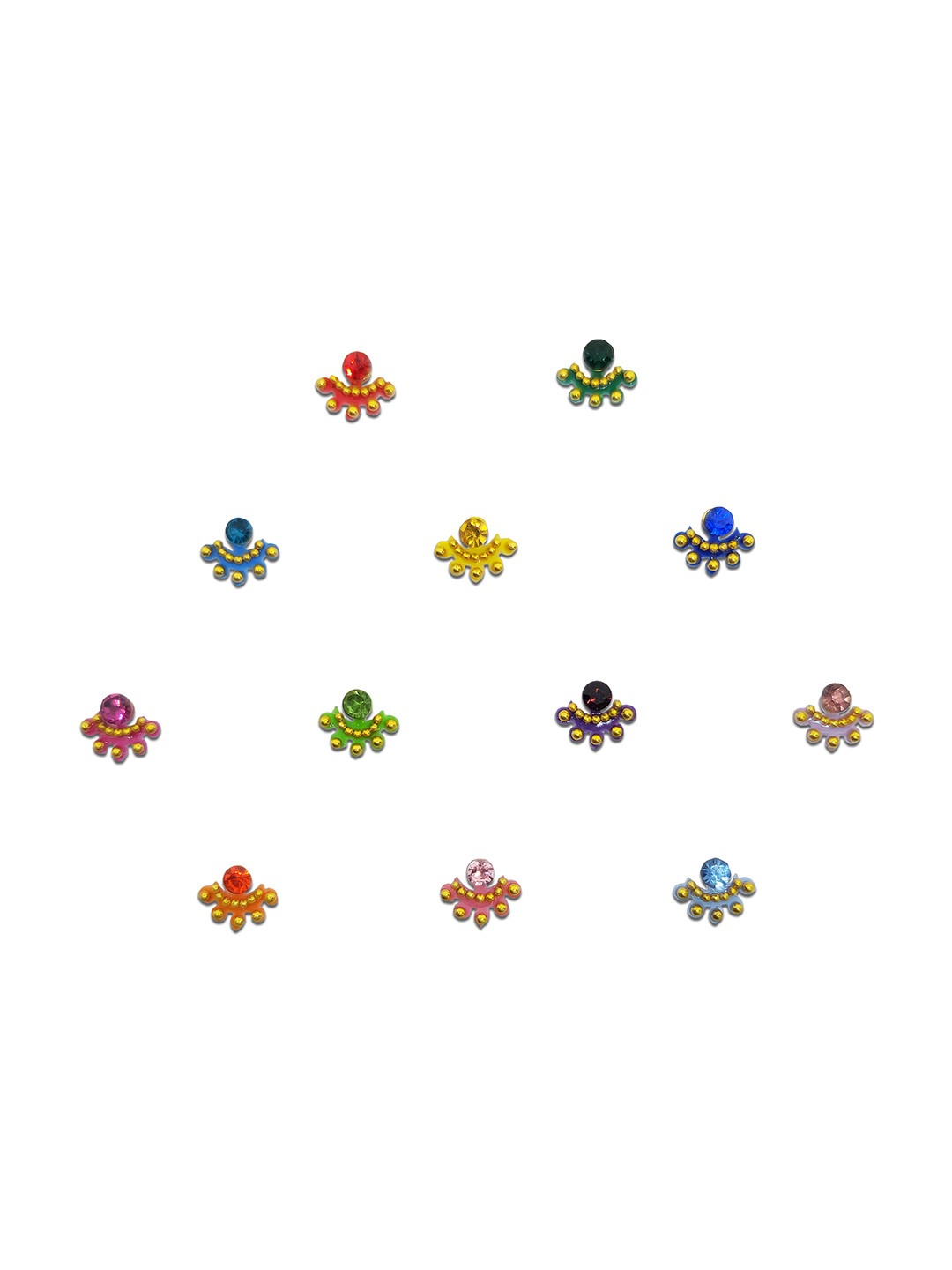 

Comet Busters Embellished Traditional Designer Bindi 12 Pcs, Multi