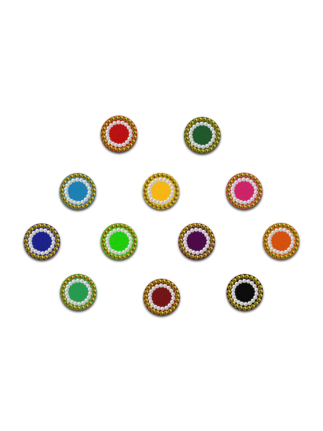 

Comet Busters Embellished Traditional Designer Bindi 12 Pcs, Multi