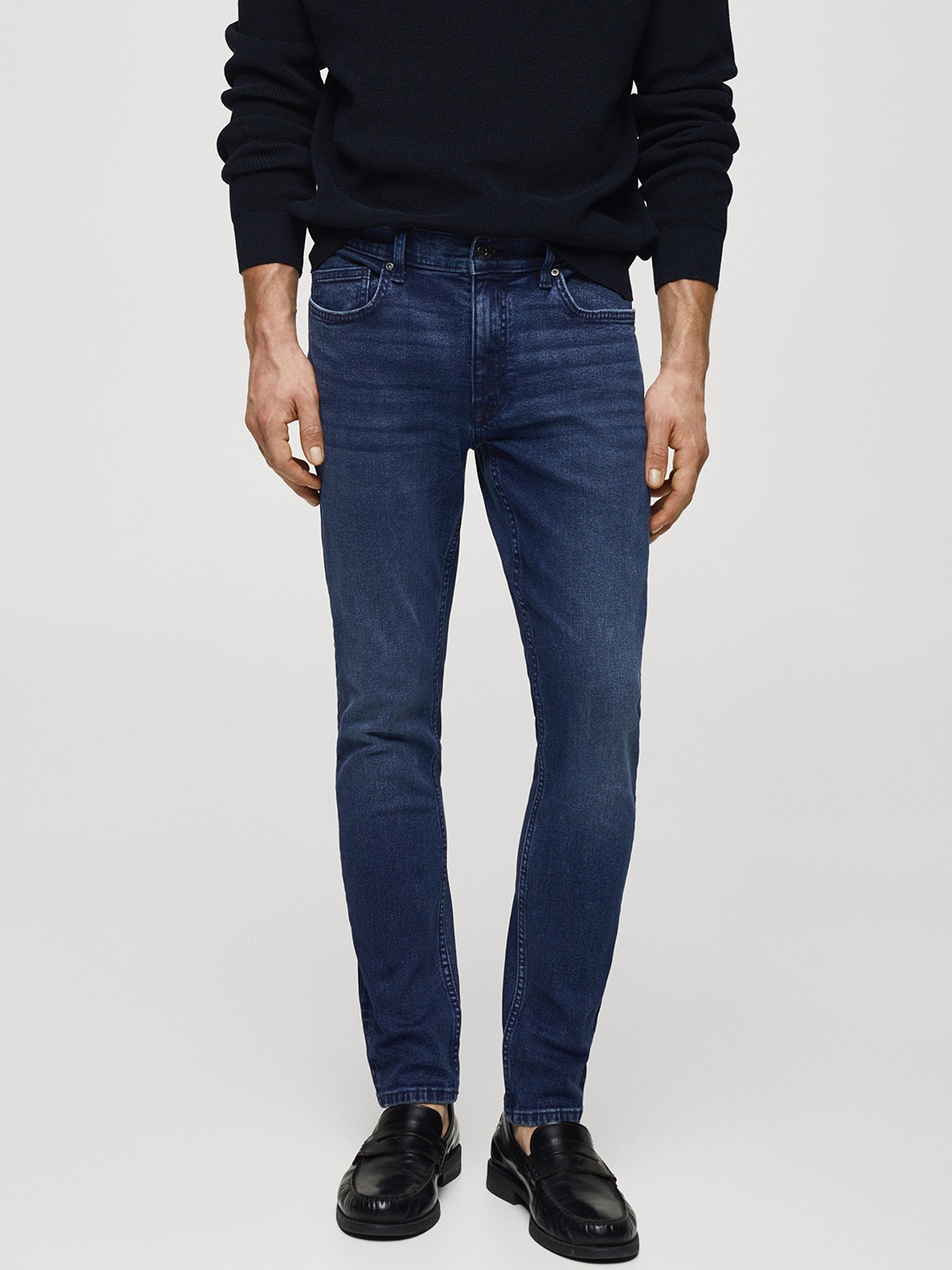 

MANGO MAN Skinny Fit Light Fade Stretchable Jeans, Blue