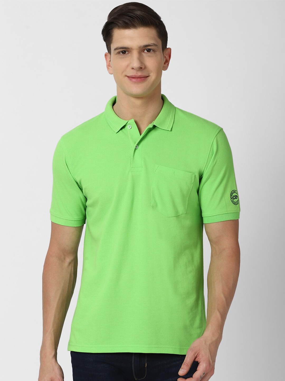 

Peter England Casuals Polo Collar Short Sleeves T-shirt, Green