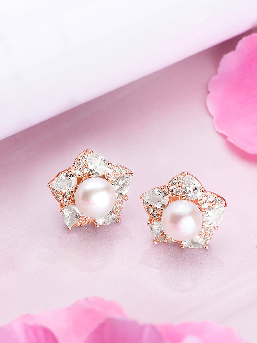 

Zavya Rose Gold Plated 925 Pure Sterling Silver Contemporary Studs