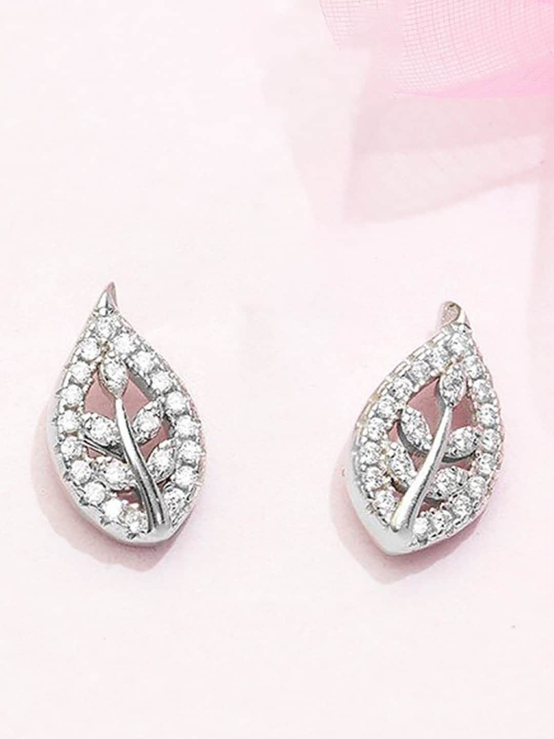 

Zavya 925 Sterling Silver Rhodium-Plated Cubic Zirconia Studded Studs Earrings