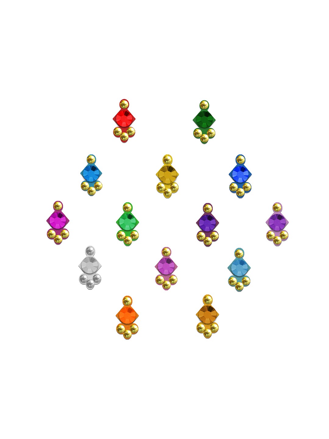 

Comet Busters Stone-Studded Embellished Bindi 14 Pcs, Red
