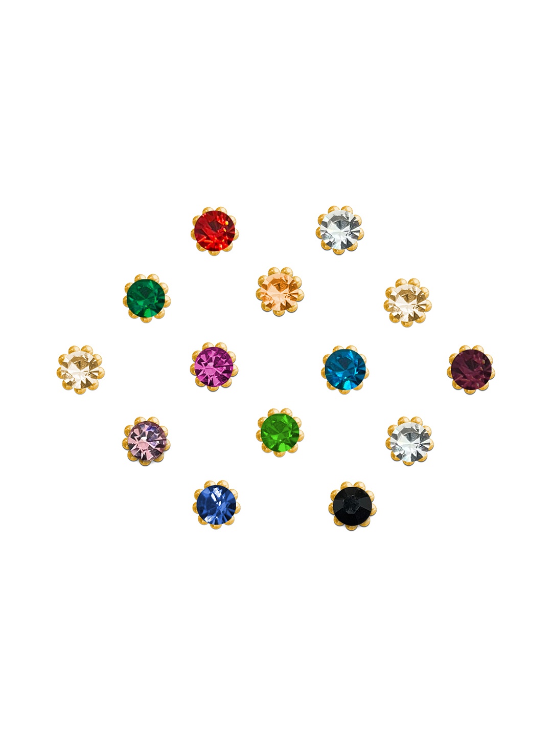 

Comet Busters Embellished Traditional Designer Bindi 14 Pcs, Multi