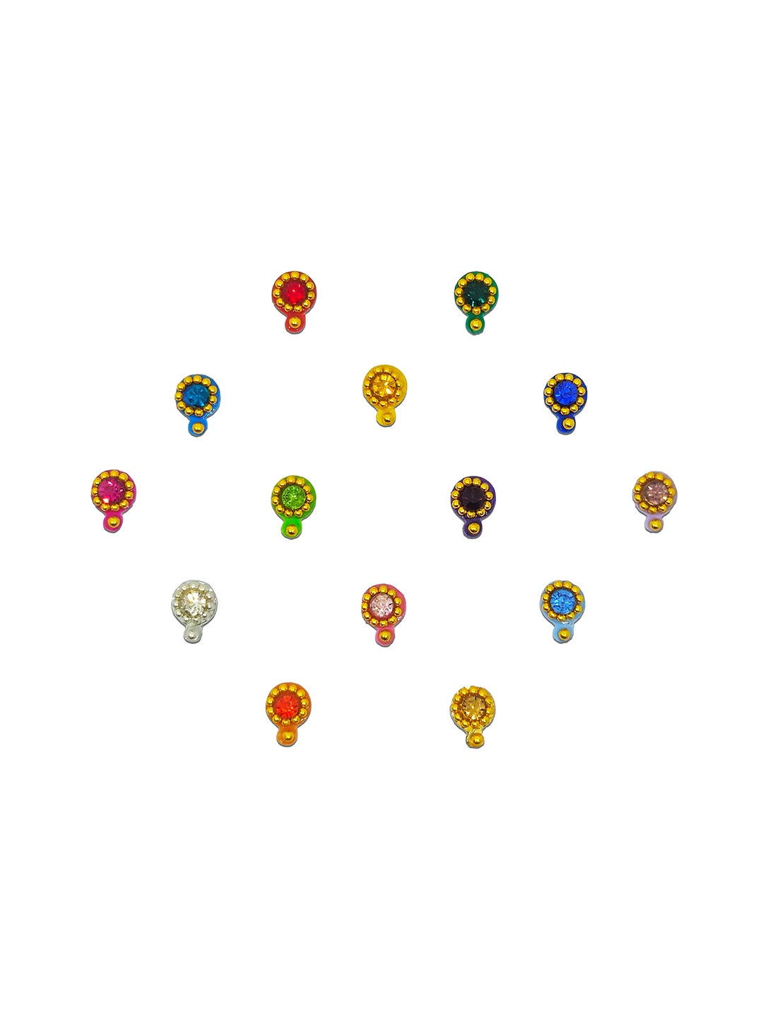 

Comet Busters Embellished Traditional Designer Bindi 14 Pcs, Multi