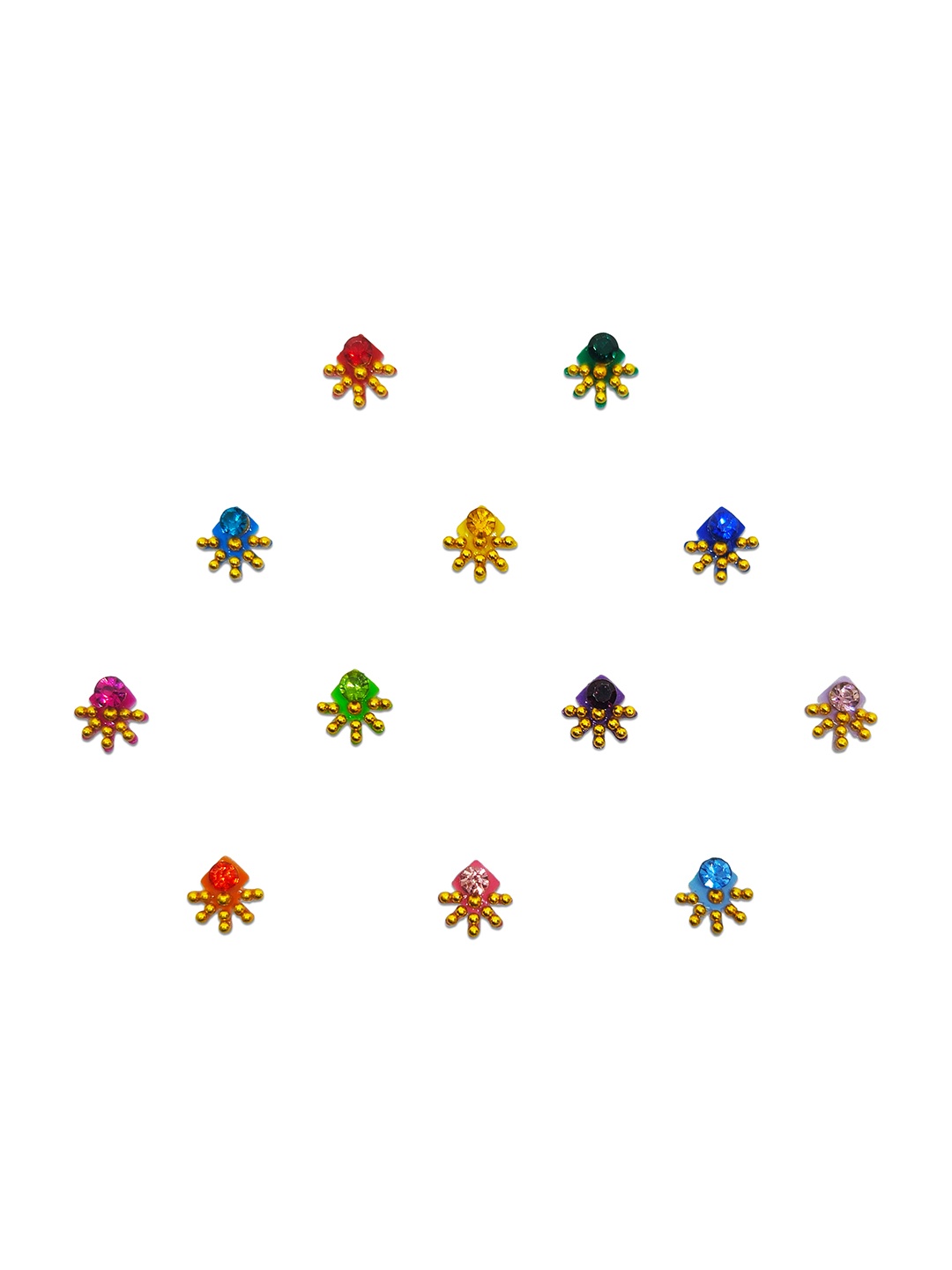

Comet Busters Embellished Traditional Designer Bindi 12 Pcs, Multi