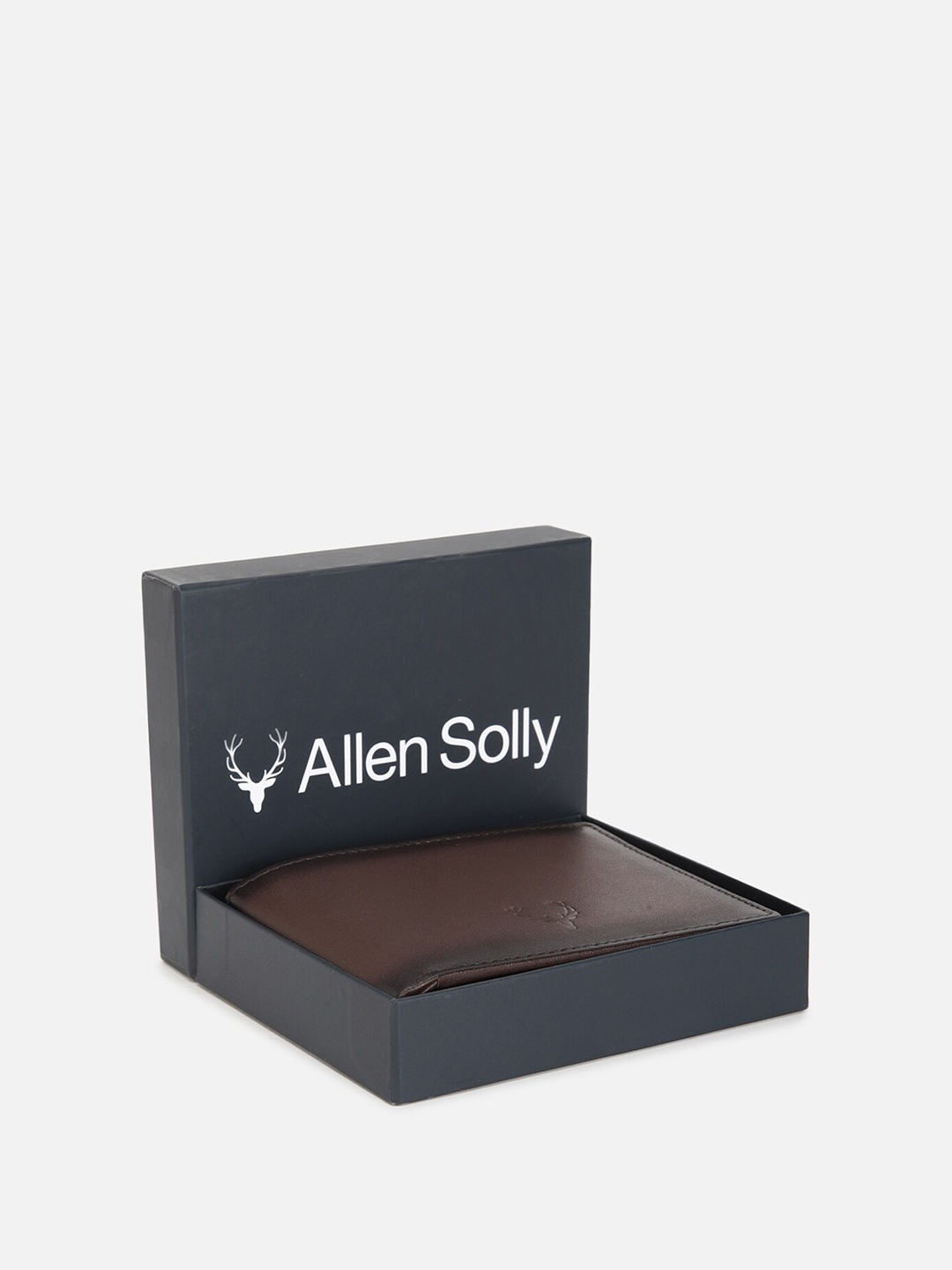 

Allen Solly Brand Logo Textured Leather Two Fold Wallet, Brown