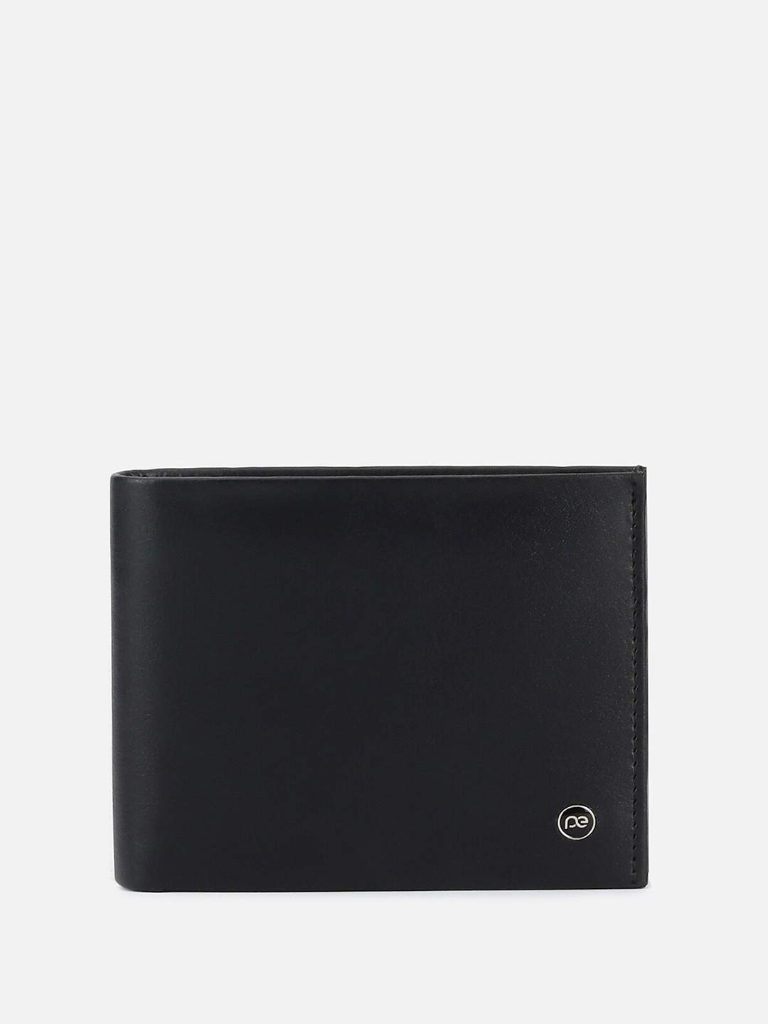 

Peter England Men Leather Two Fold Wallet, Black