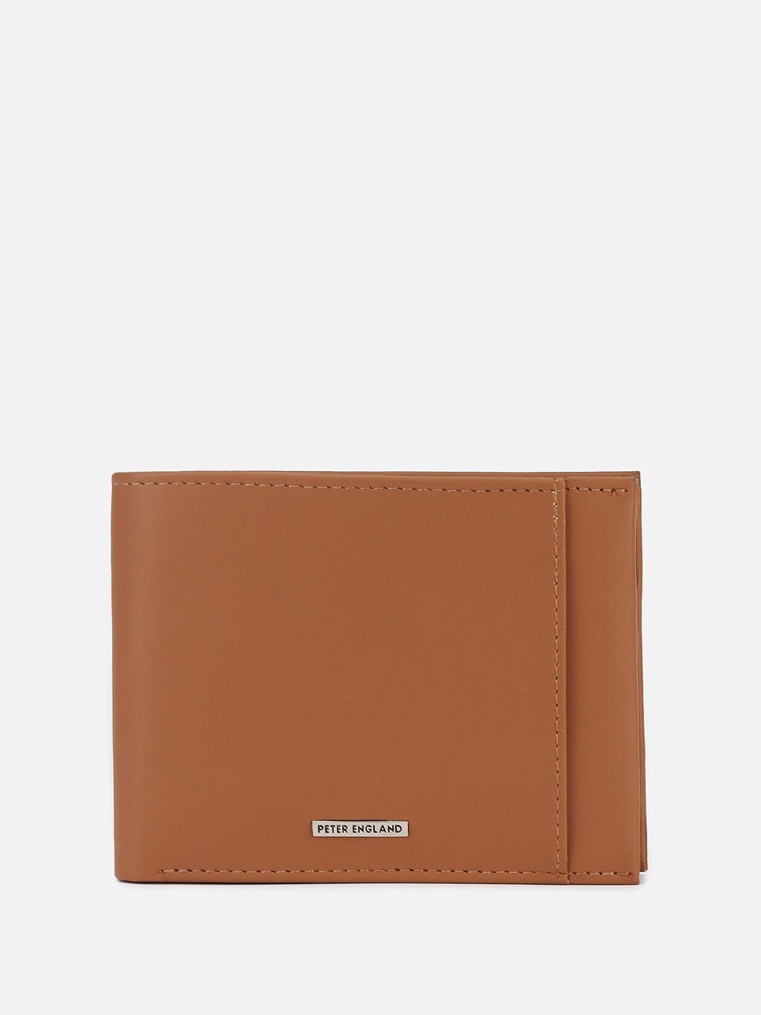 

Peter England Men Leather Three Fold Wallet, Brown