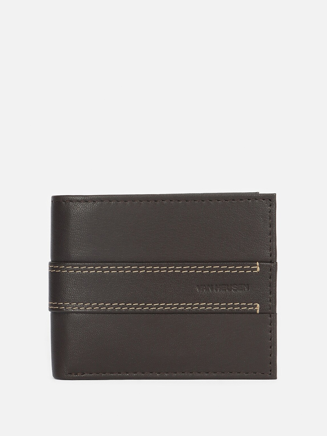

Van Heusen Striped Leather Two Fold Wallet, Brown