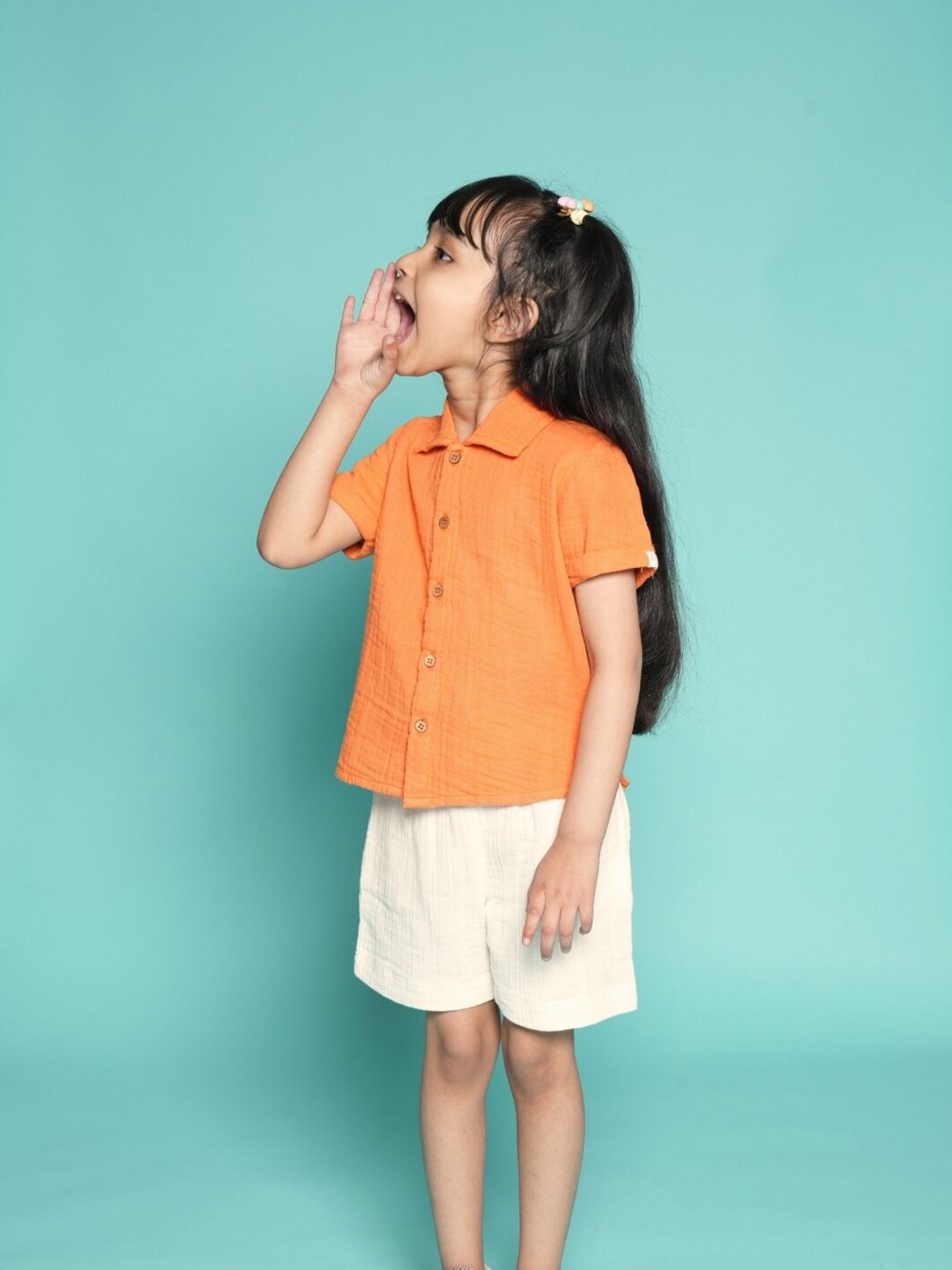 

Greendeer Girls Shirt with Shorts, Orange