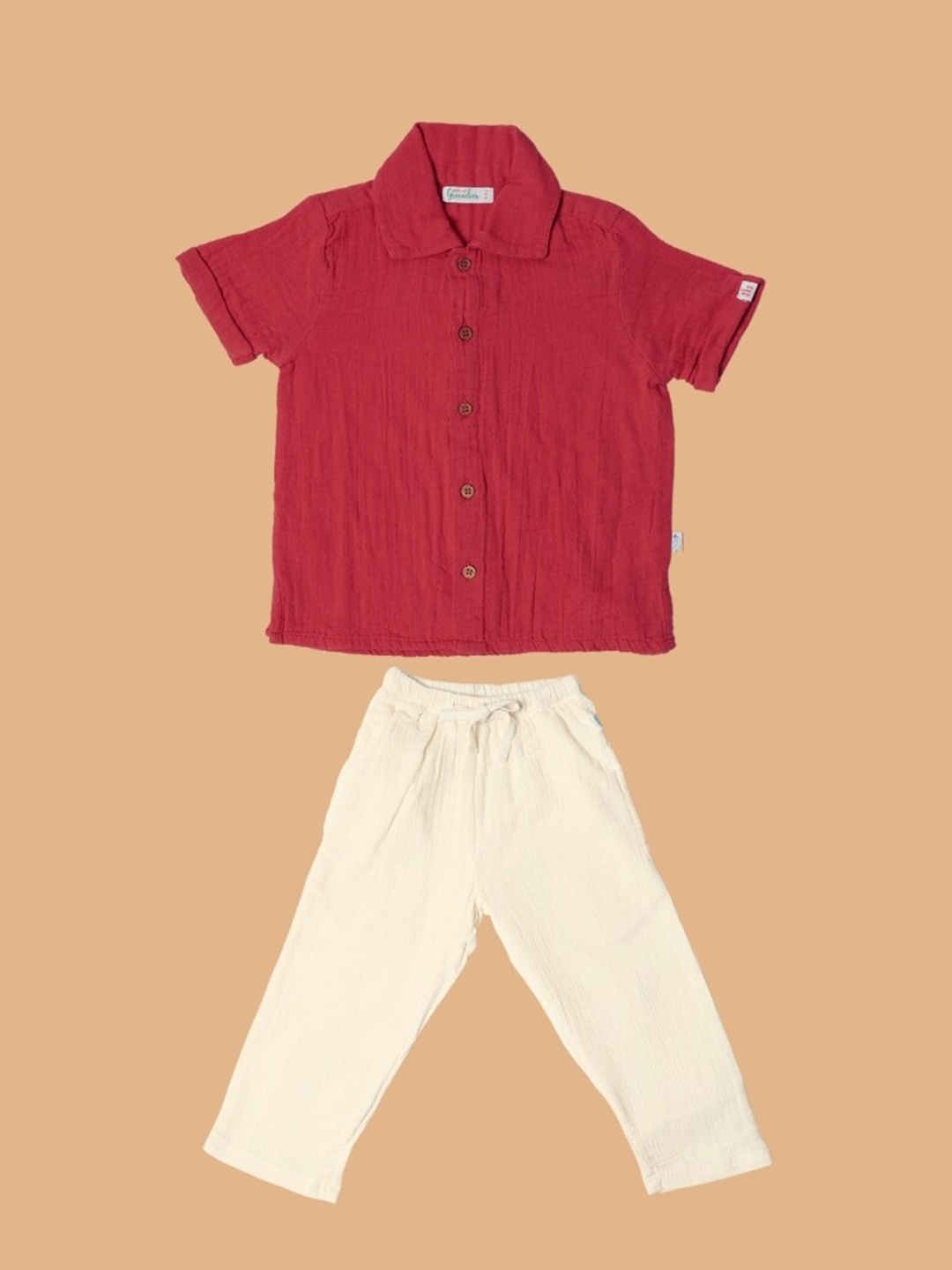 

Greendeer Unisex Kids Shirt with Pyjamas, Red
