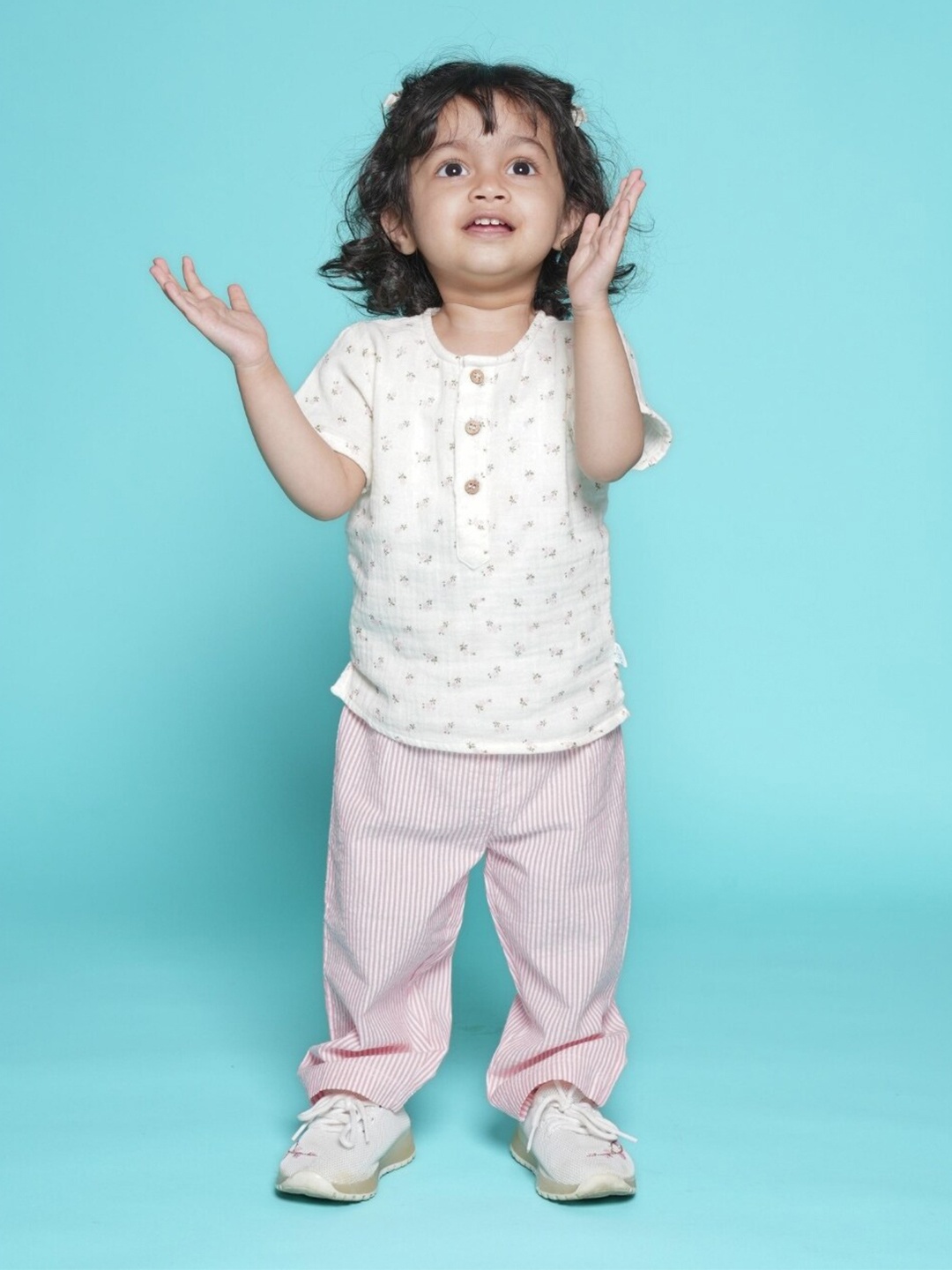 

Greendeer Unisex Kids Printed Pure Cotton Shirt with Pyjamas, White