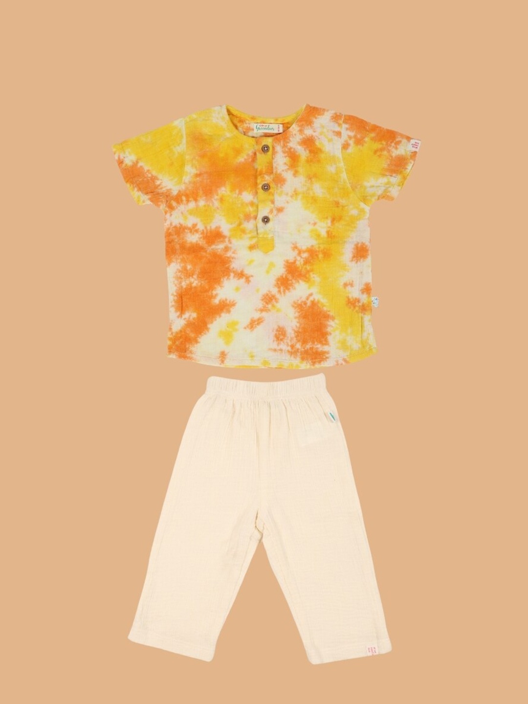 Greendeer Kids Dyed Organic Cotton T-shirt with Pyjamas, White