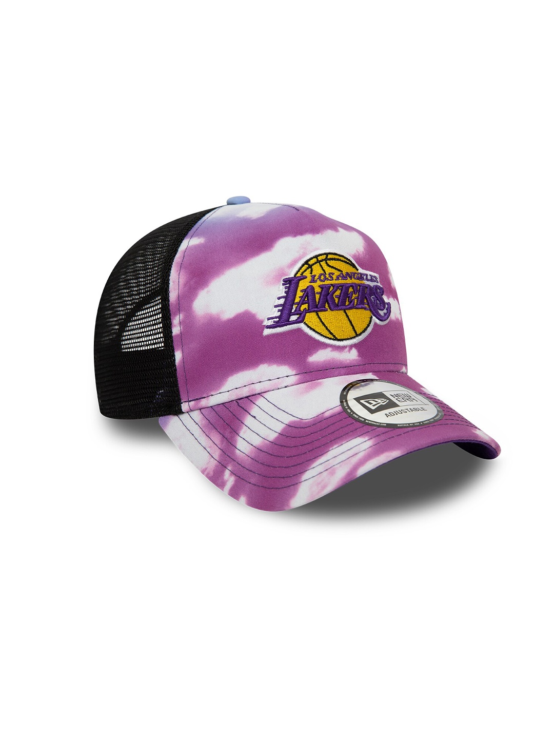 

New Era LA Lakers Cloud All Over Print Purple A-Frame Trucker Cap