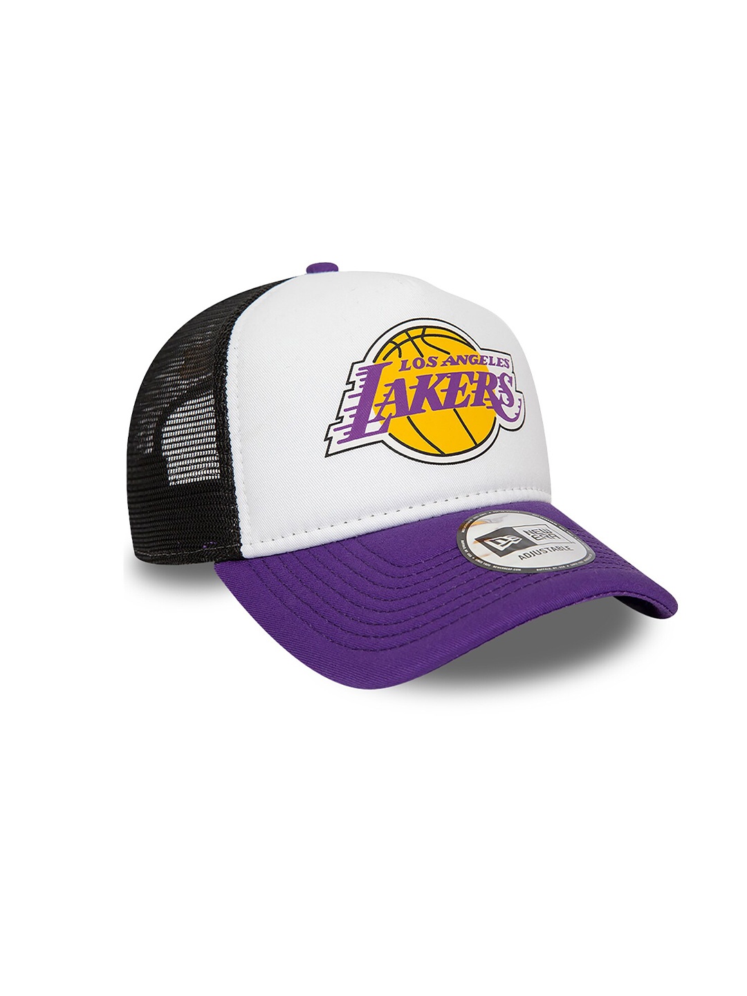 

New Era Unisex LA Lakers Team Color Block A-Frame Trucker Cap, White