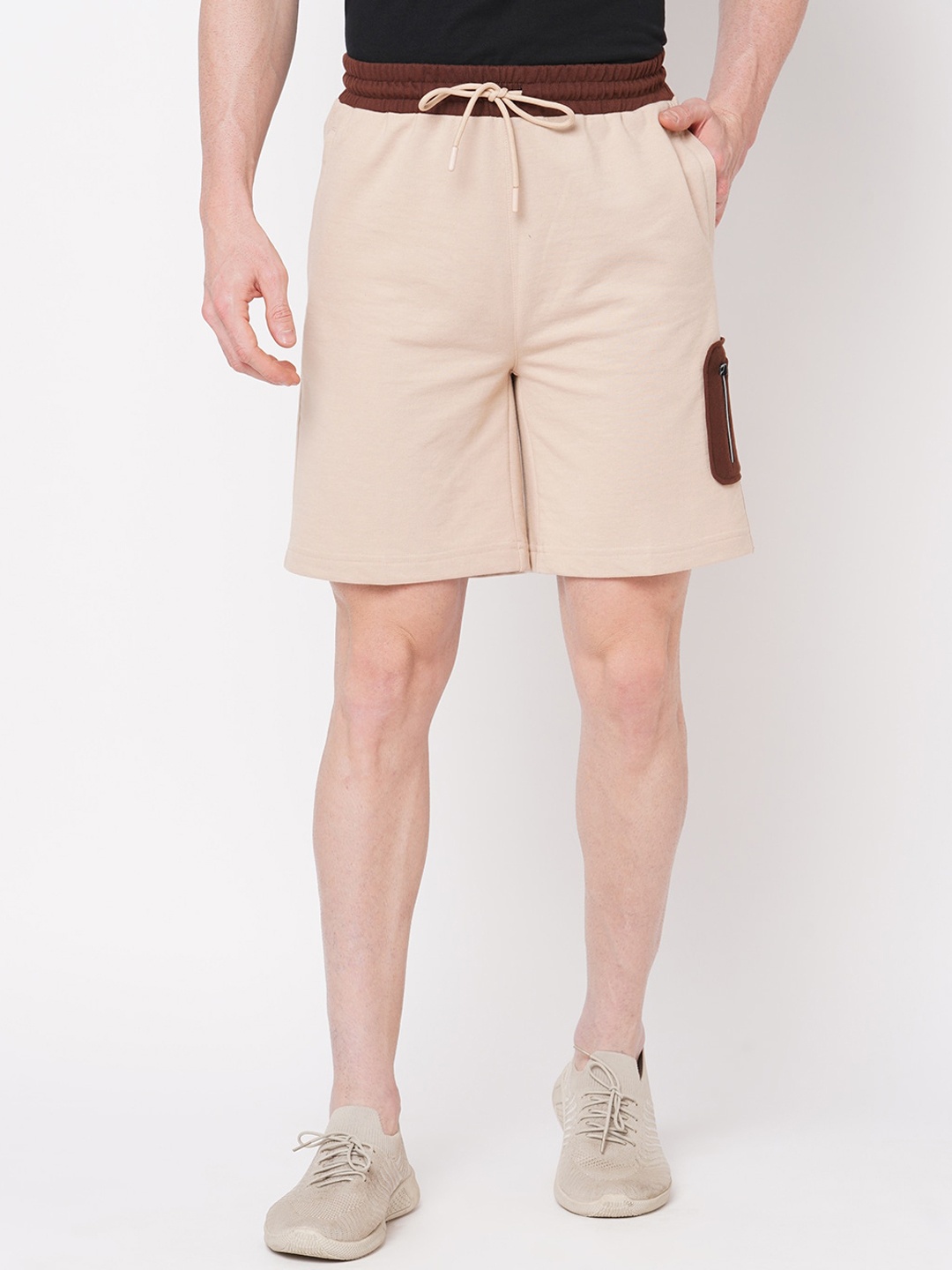 

FiTZ Men Mid-Rise Relaxed Shorts, Beige