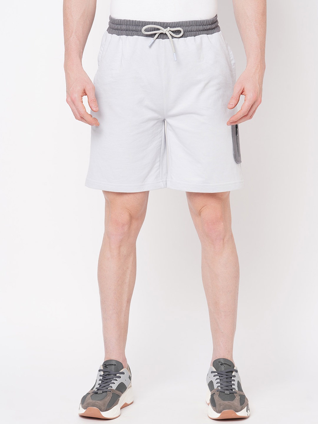 

FiTZ Men Mid-Rise Sports Shorts, Grey