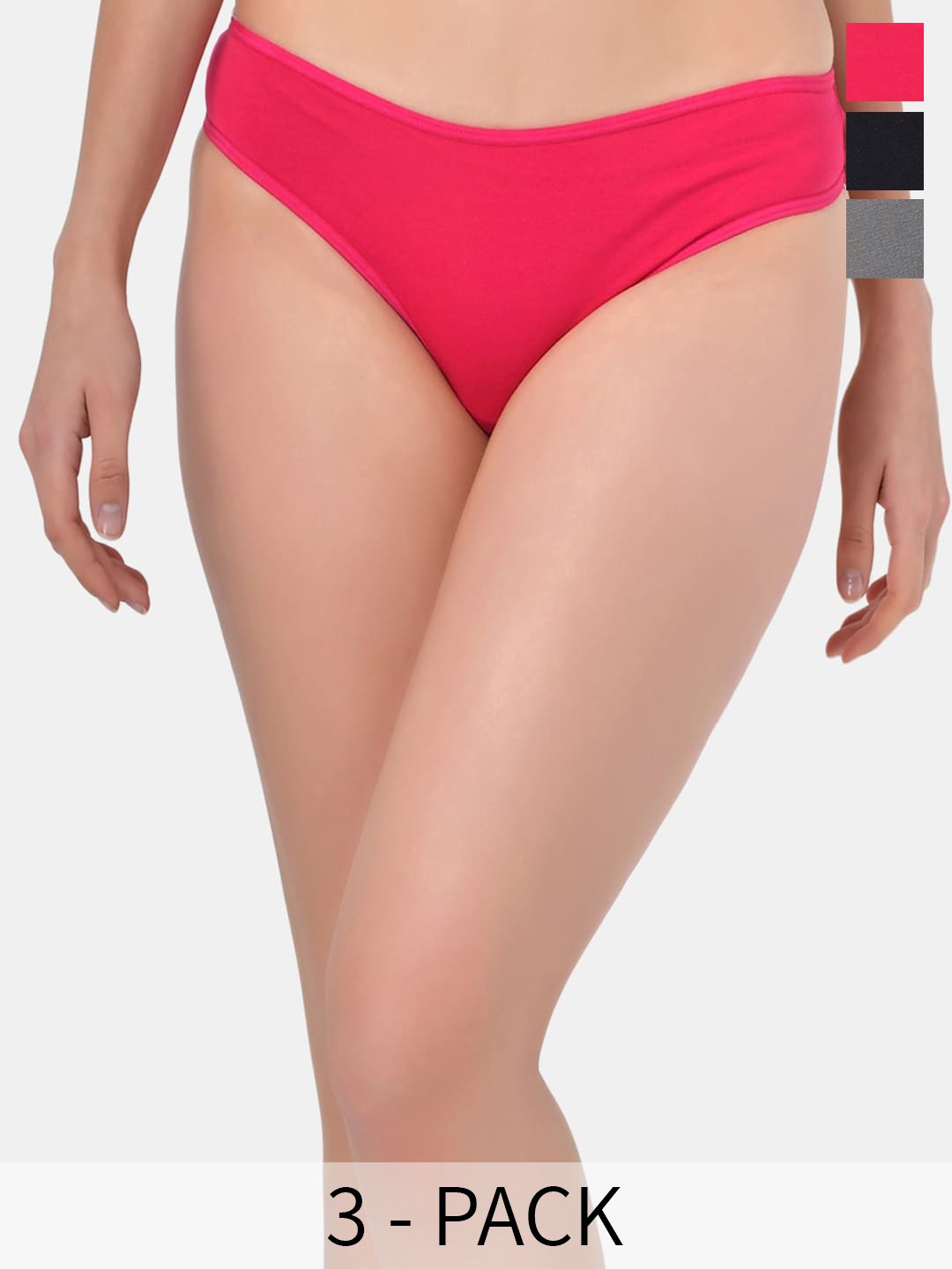 

BLEEDING HEART Pack Of 3 Low-Rise Bikini Briefs, Black