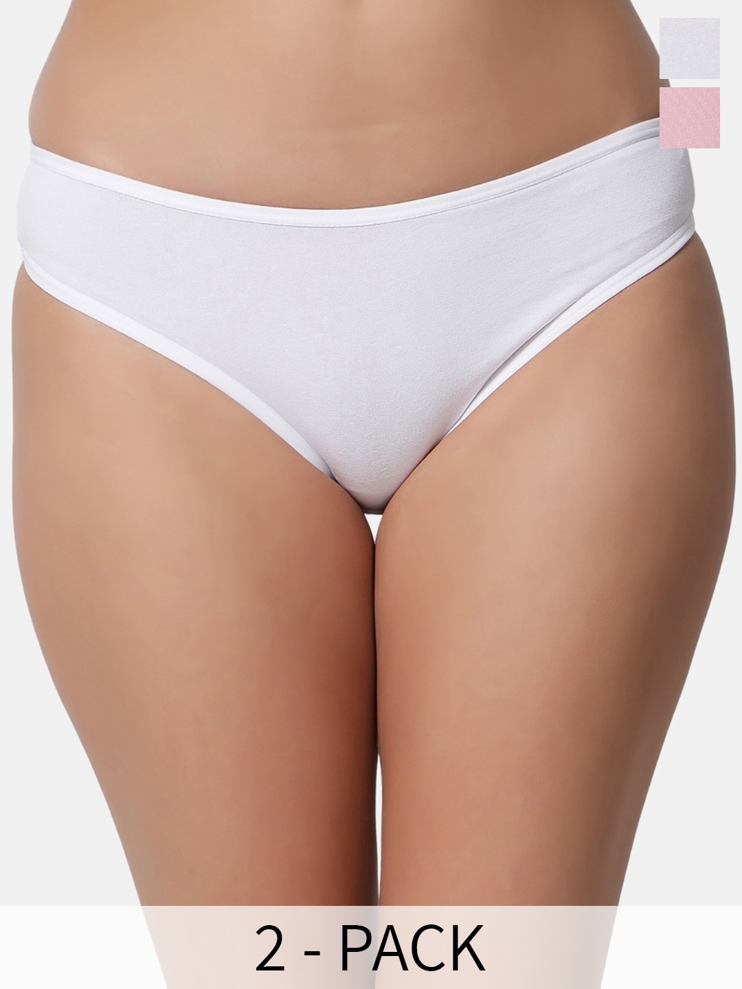 

BLEEDING HEART Pack of 2 Low-Rise Thongs Briefs, White