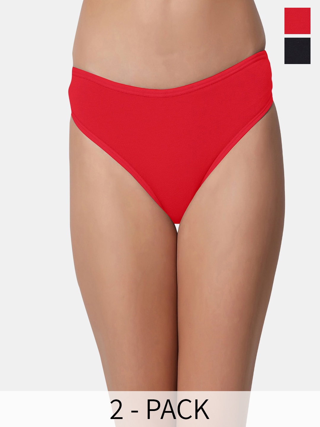

BLEEDING HEART Pack of 2 Low-Rise Thongs Briefs, Black