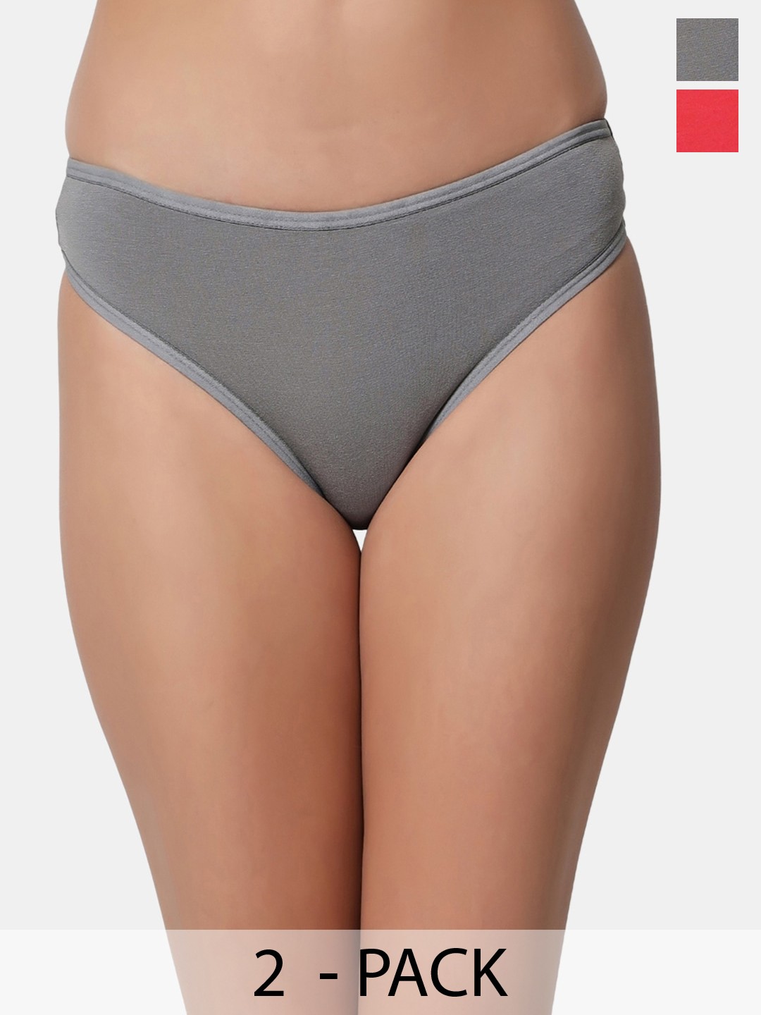 

BLEEDING HEART Pack of 2 Low-Rise Thongs Briefs, Coral