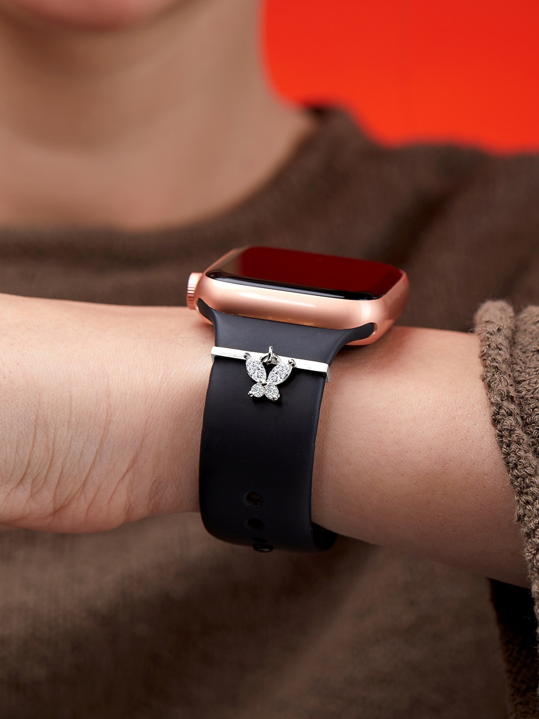 

MINUTIAE Silver-Plated Crystal-Studded Watch Charm