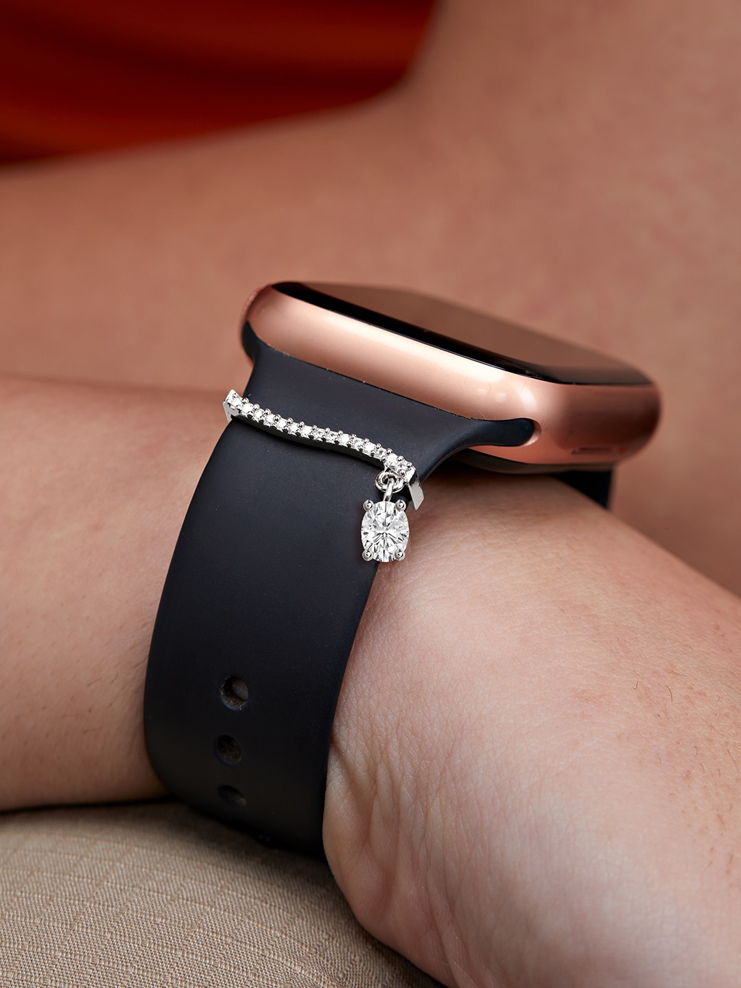 

MINUTIAE Silver-Plated Crystal-Studded Watch Charm