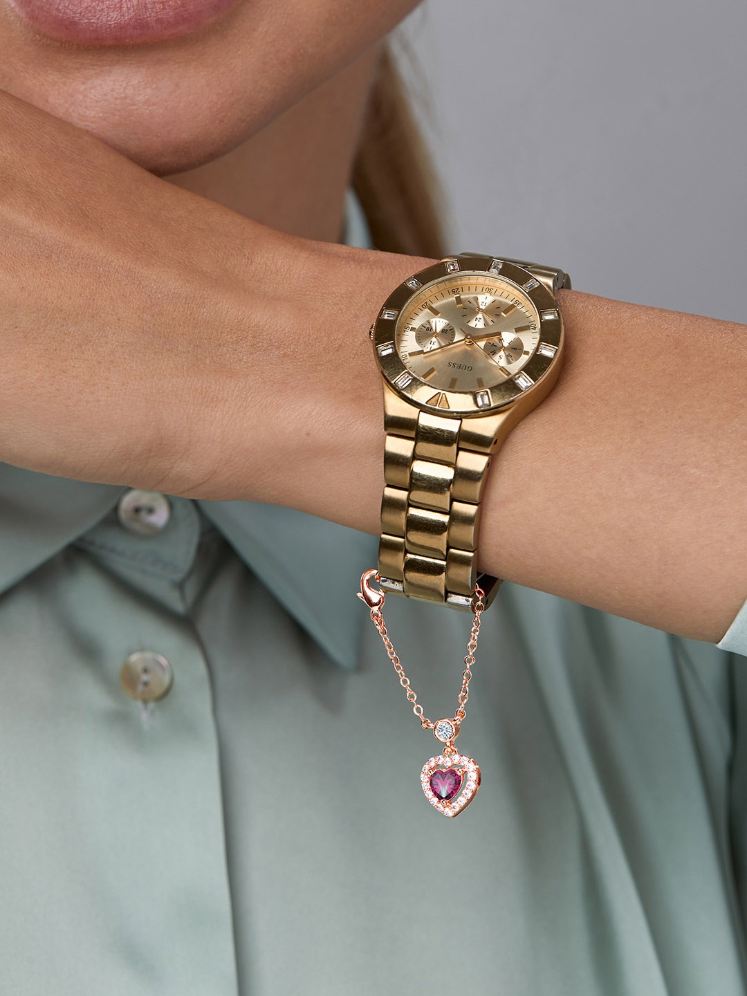 

MINUTIAE Rose Gold-Plated Crystal-Studded Watch Charm