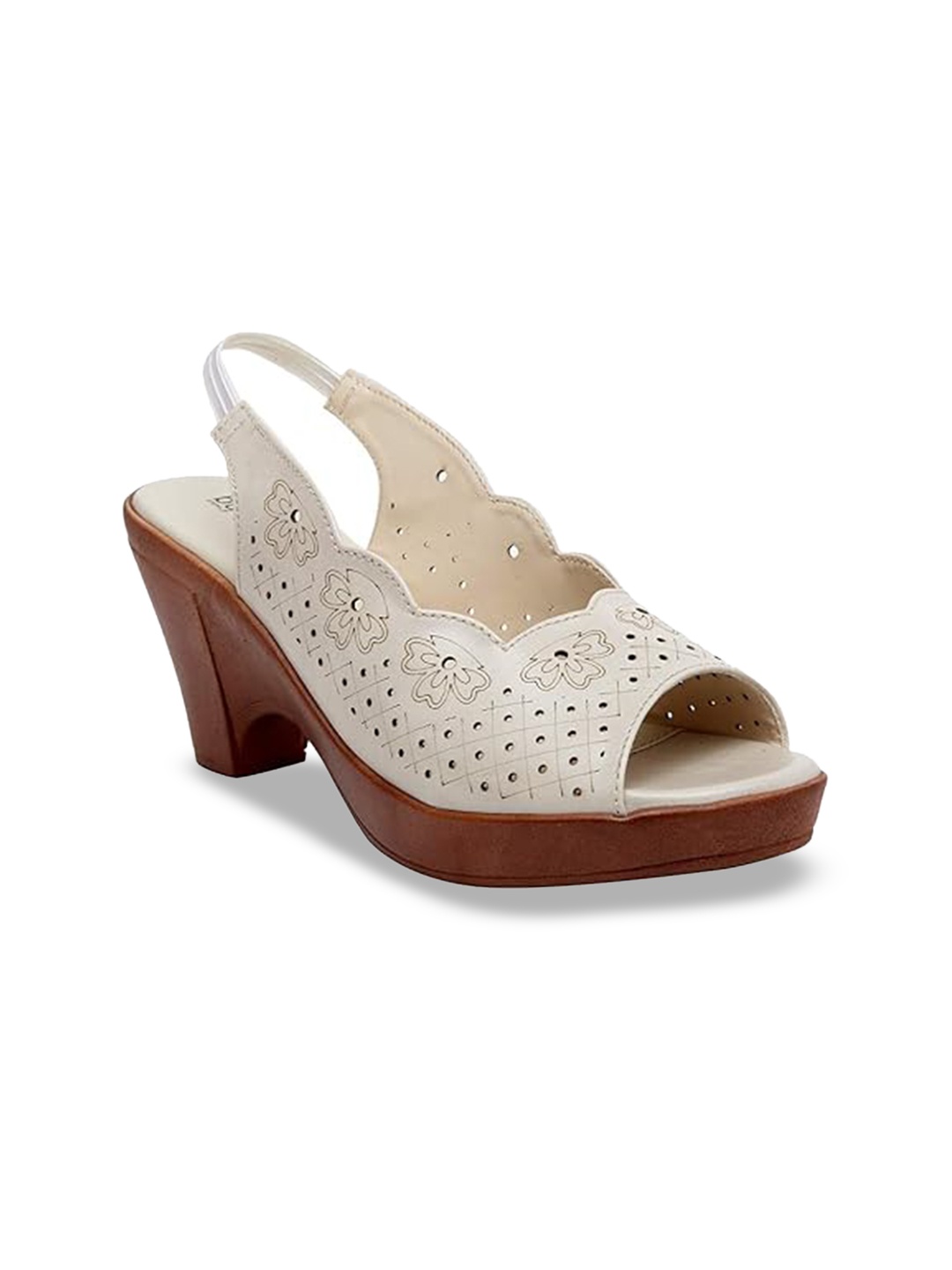 

Butterflies Laser Cut Platform Heels, Cream