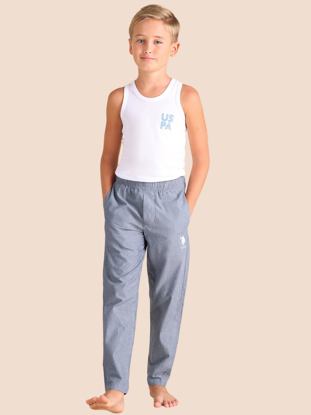

U.S. Polo Assn. Kids Boys Comfort Cotton Regular Trousers, Navy blue