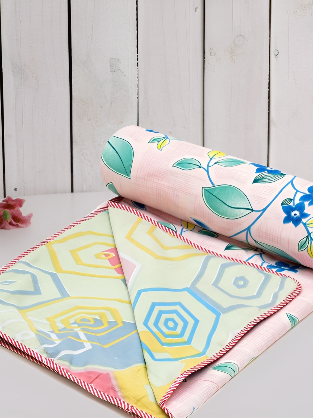 

RRC Yellow & Green Floral Microfiber AC Room 210 GSM Single Bed Dohar