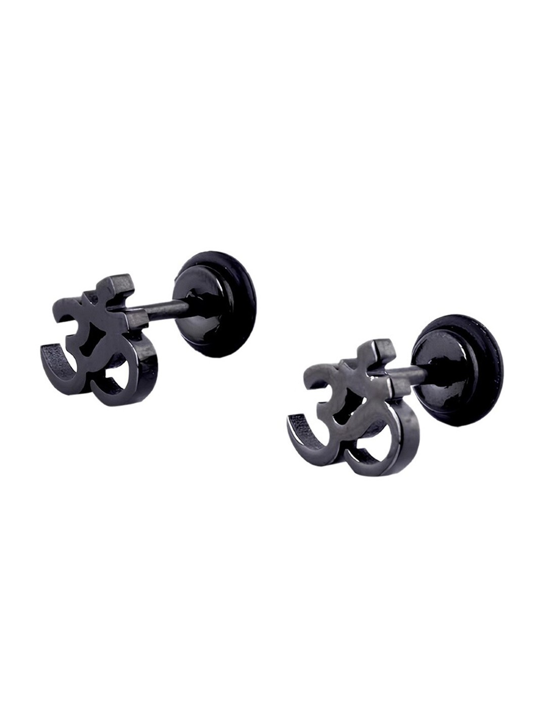 

EL REGALO Men Stainless Steel Contemporary Stud Earrings, Black
