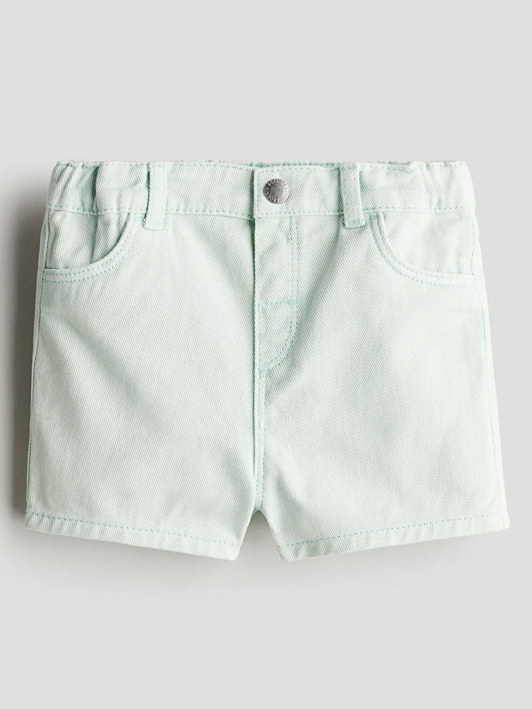

H&M Girls Pure Cotton Denim Shorts, Sea green