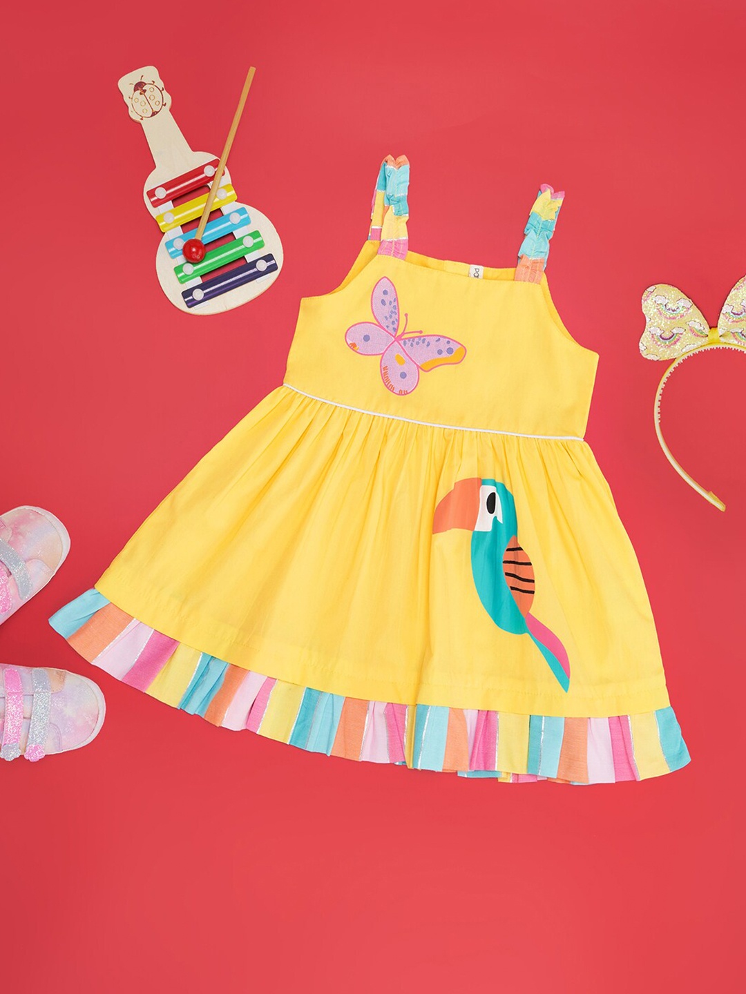 

Pantaloons Baby Infants Fit & Flare Dress, Yellow