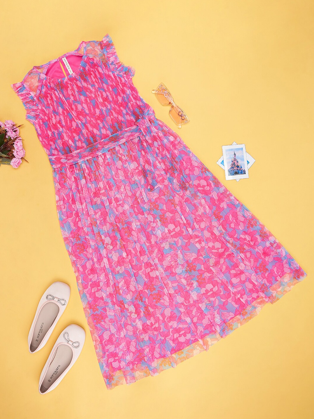 

Pantaloons Junior Girls Floral Print Fit & Flare Dress, Blue