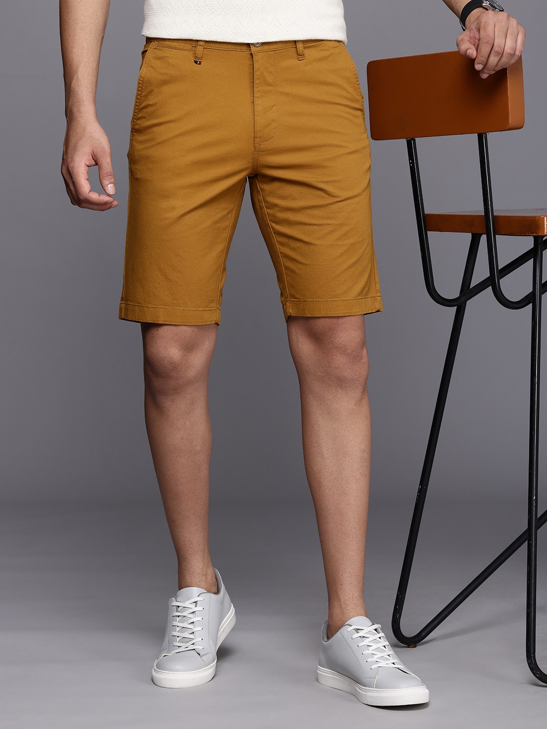 

Louis Philippe Sport Men Slim Fit Chino Shorts, Brown
