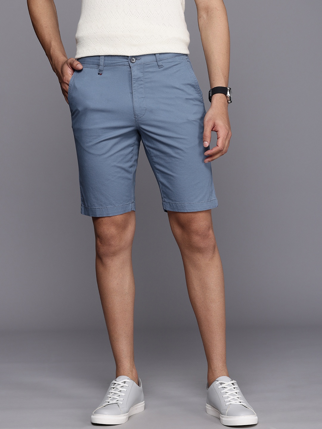

Louis Philippe Sport Men Slim Fit Chino Shorts, Blue