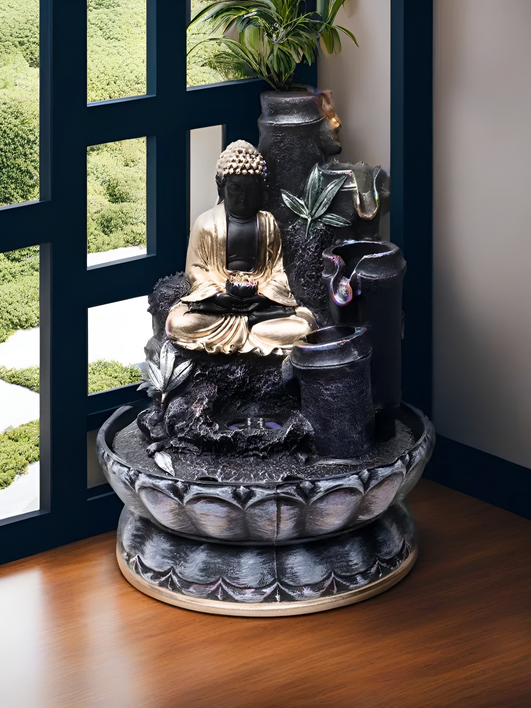 

VIVARS CRAFT Black Water Fountain with LED Lights