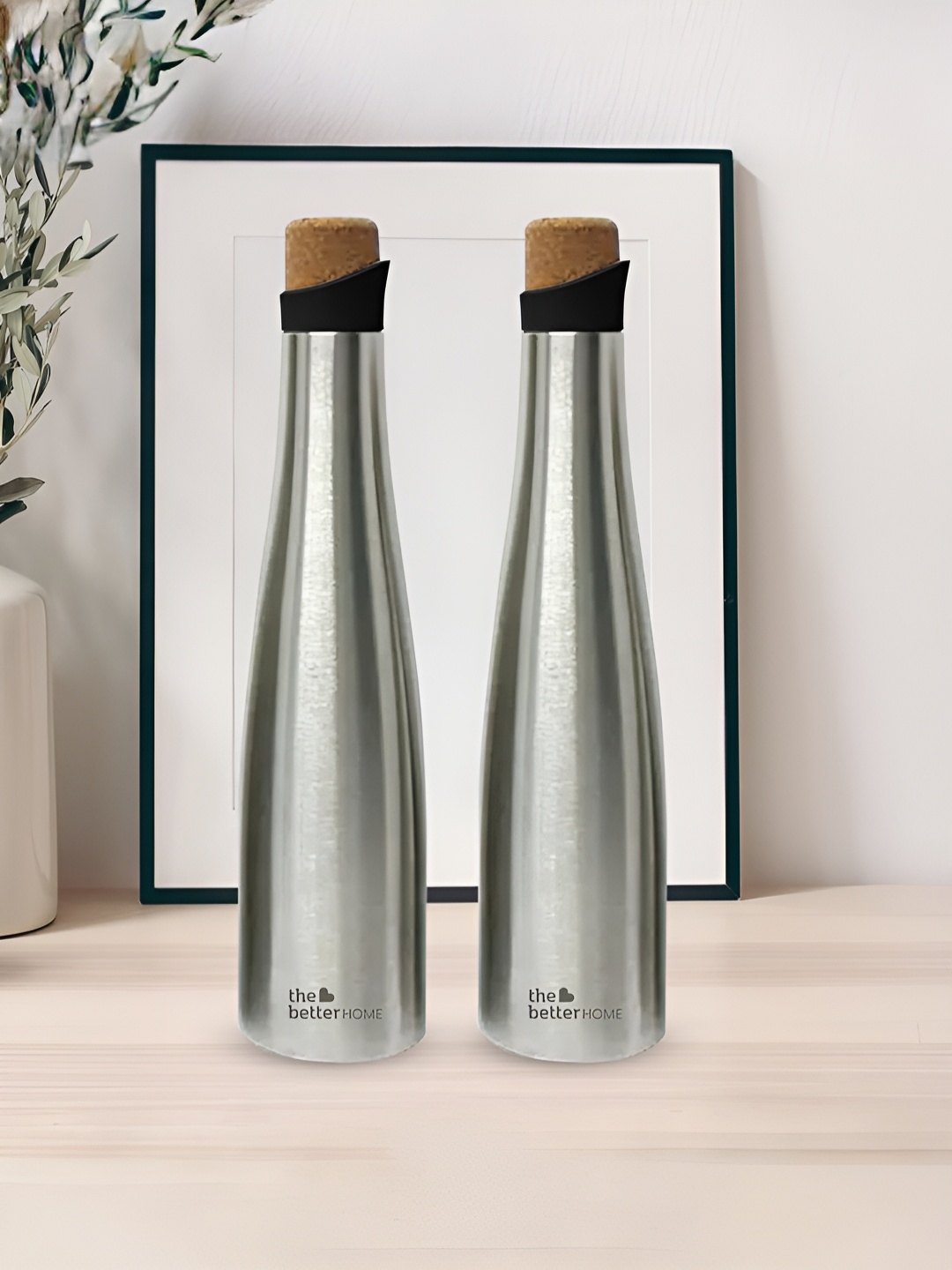 

The Better Home Silver-Toned 2 Pieces Stainless Steel Water Bottle