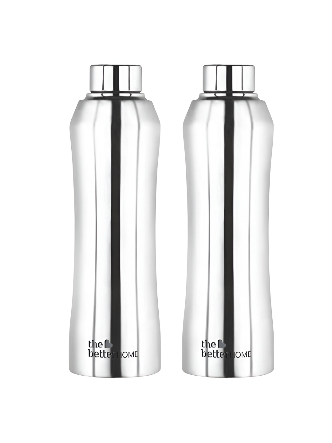 

The Better Home Silver Toned 2 Pieces Stainless Steel Water Bottles 1 L Each