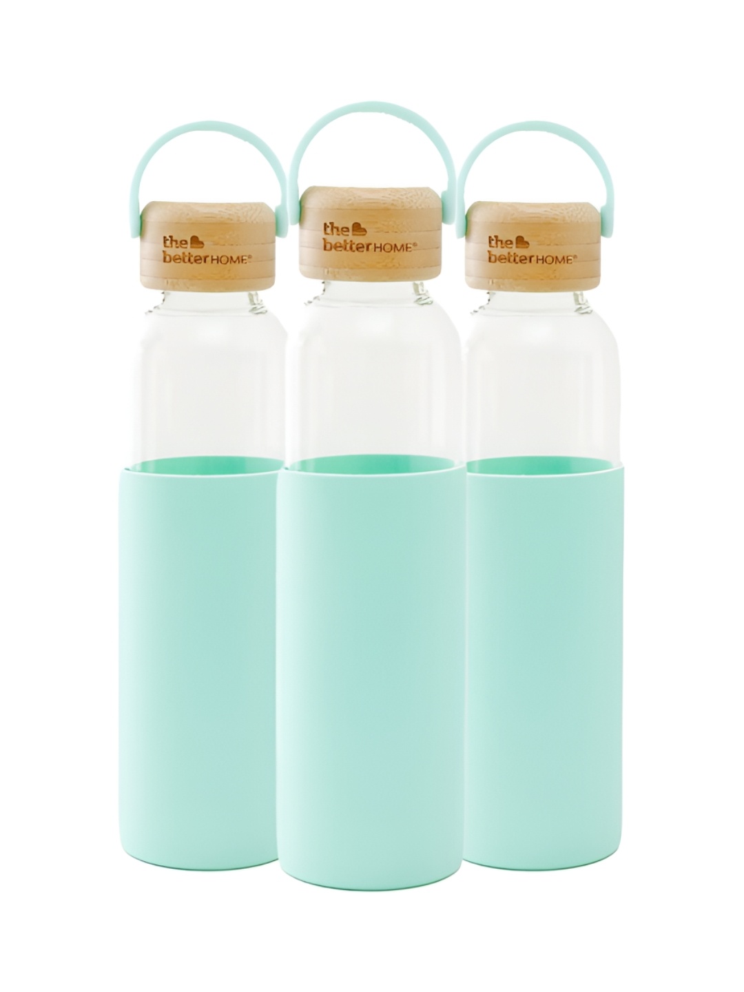 

The Better Home Green 3 Pcs Glass Water Bottle 500 ml
