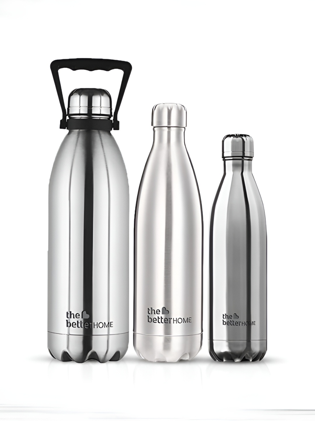 

The Better Home Silver-Toned 3 Pieces Stainless Steel Water Bottle