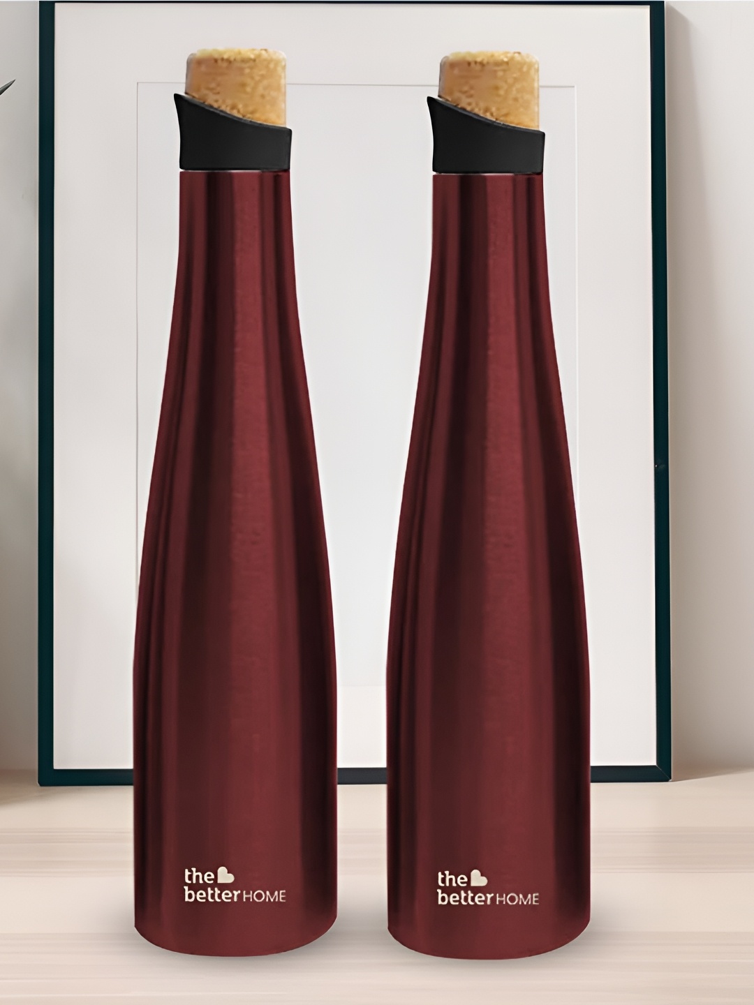 

The Better Home Maroon 2 Pieces Stainless Steel Water Bottle