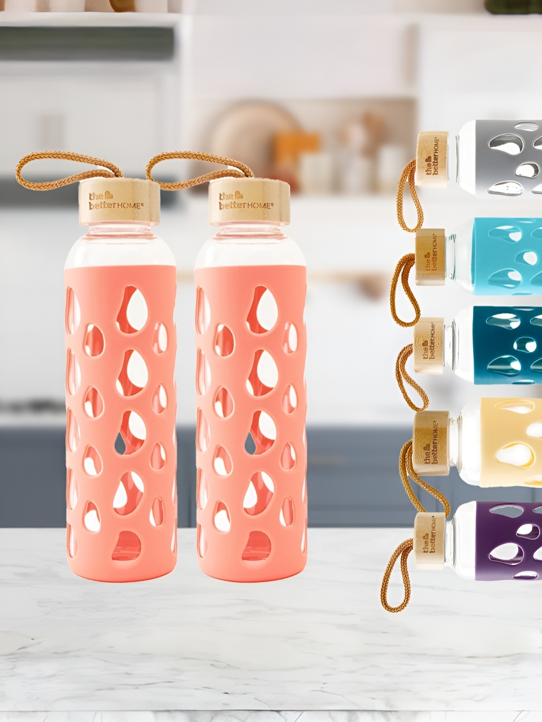 

The Better Home Pink 2 Pieces Glass Water Bottle