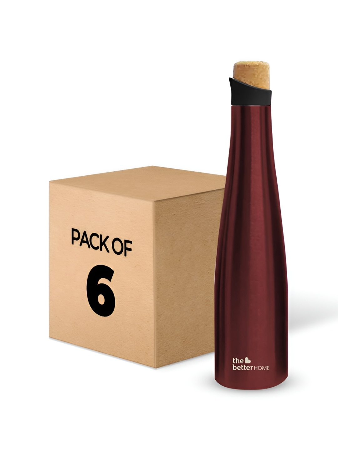 

The Better Home Maroon 6 Pieces Stainless Steel Water Bottle