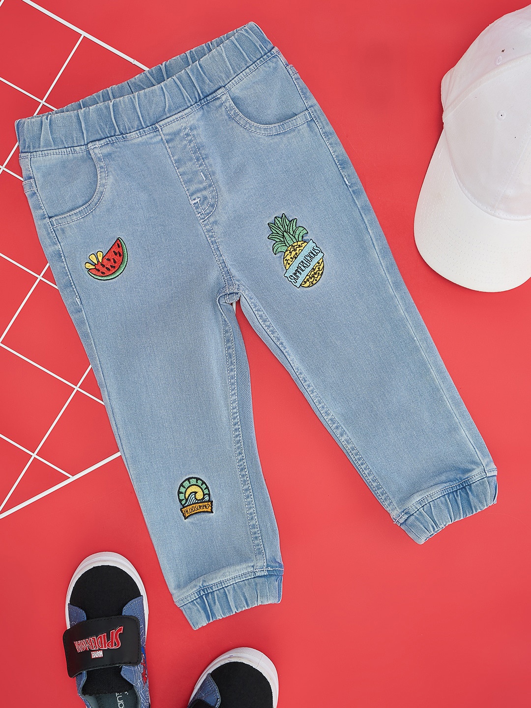 

Pantaloons Baby Infant Boys Clean Look Applique Jeans, Blue