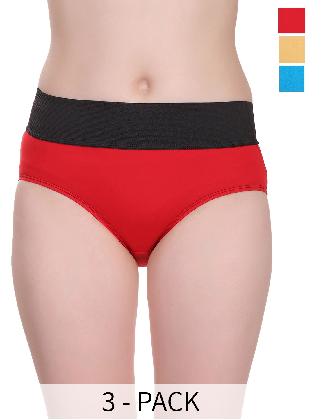 

SELFCARE Pack Of 3 Hipster Briefs, Yellow