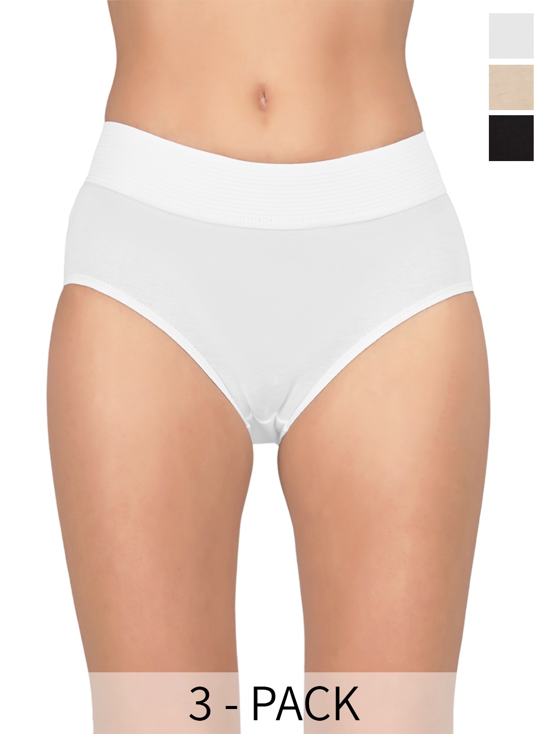 

SELFCARE Pack Of 3 Hipster Briefs, Beige